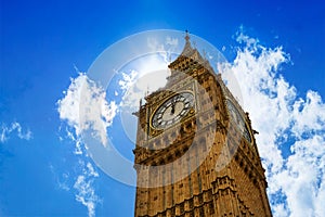 Big Ben London Clock tower in UK Thames