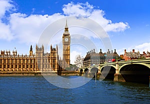 Big Ben London Clock tower in UK Thames