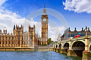 Big Ben London Clock tower in UK Thames