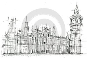 Big Ben London Pencil Drawing