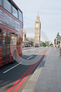 Big Ben and London traffic