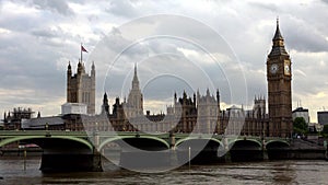 Big Ben London, Traffic on Westminster Bridge, Red Double Decker Buses