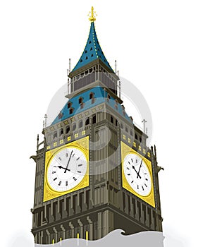 big ben london travel vector illustration transparent background