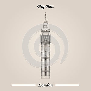 Big Ben London. Vector illustration.