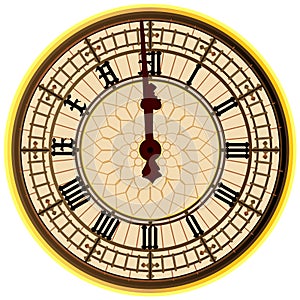 Big Ben Midnight Clock Face