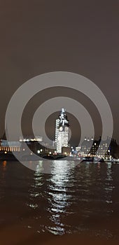 Big ben night lights bridge