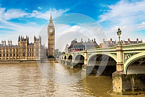 Big Ben, Parliament, Westminster bridge in London