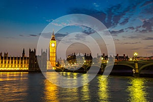 Big Ben, Parliament, Westminster bridge in London