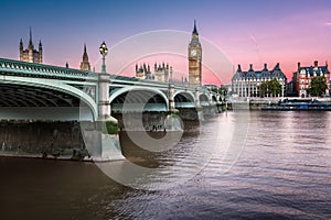 Big Ben, Queen Elizabeth Tower and Westminster Bridge