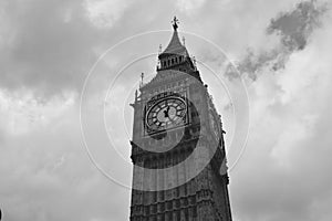 Big Ben`s Time Piece in black and white