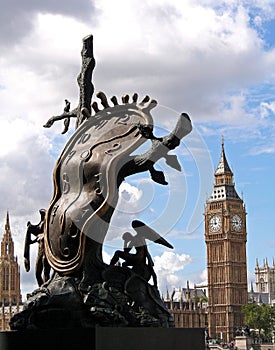 Big Ben and Sculpture photo