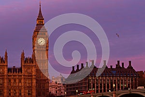 Big Ben sunset in London