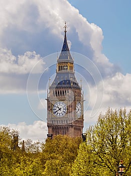 Big Ben tower of Houses of Parliament, London, UK