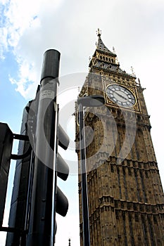 Big ben and traffic ligth photo