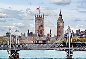 Big Ben and Victoria tower of Houses of Parliament, London, UK