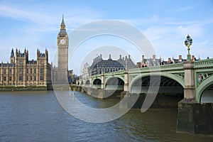 Big Ben and Westminster Bridge.