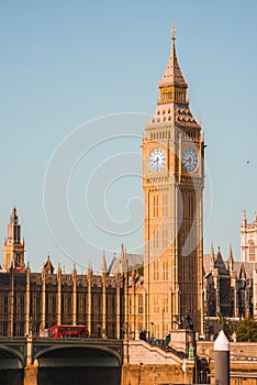 Big Ben and Westminster bridge in London