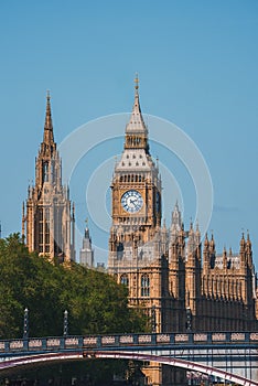 Big Ben and Westminster bridge in London