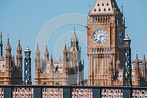 Big Ben and Westminster bridge in London