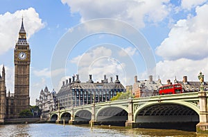 Big Ben and Westminster Bridge, London, England