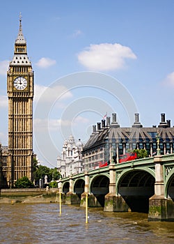 Big Ben and the Westminster Bridge, London, UK