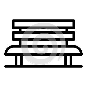 Big bench icon, outline style