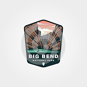 big bend national park vector logo vintage symbol illustration design photo