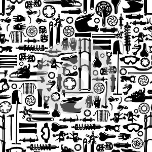 Big bike part vector colletion seamless pattern photo