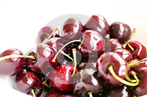 Big black cherries called Duroni typical from Vignola italy whit