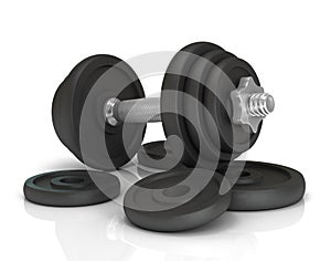 Big black dumbells over