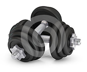 Big black dumbells over