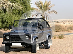 big black jeep in the desert