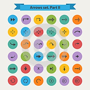 Big black set arrows in flat style