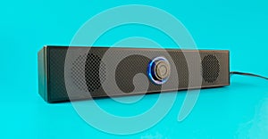 big black sound bar on background