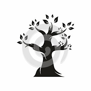 Big black tree logo with less leaves