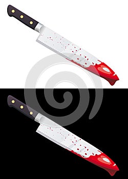 Big bloody knife isolated