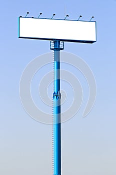 Big blue billboard in a blue sky