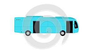 Big blue bus isolated on white background