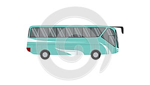 Big blue bus isolated on white background