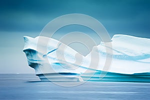 Big blue iceberg in the Atlantic ocean in Greenland