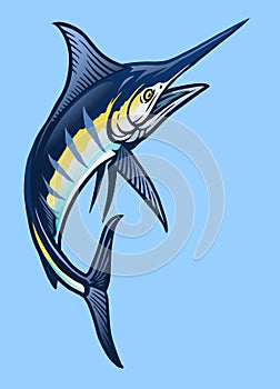 Big blue marlin fish