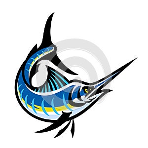 Big Blue Marlin Fish Mascot Design