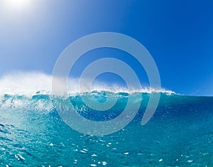 Big blue ocean Wave sunny sky