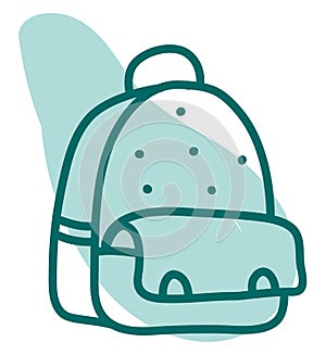 Big blue school bag, icon