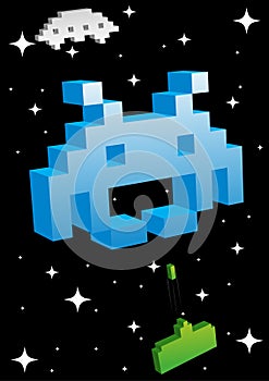 Big Blue Space Invader