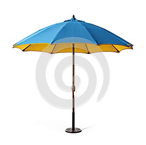 Big blue and yellow beach umbrella