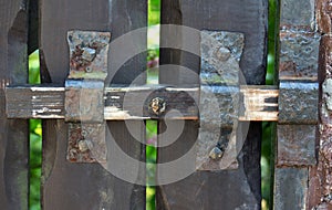 Big bolt on wooden door