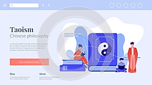 Taoism concept landing page. photo