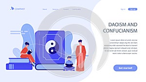 Taoism concept landing page. photo