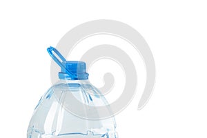 Big bottle of water close up isolated on white background